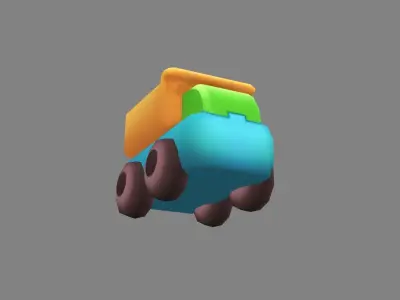Cartoon toy van Low-poly 3D model