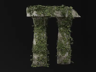 Greek Column Ivy  3D model