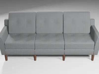 Large sofa PBR low-poly game-ready realistic furniture model Low-poly 3D model