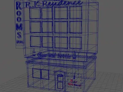 Wine Bar model Free low-poly 3D model