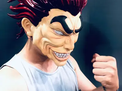Yujiro Hanma Head Mask - With Hair - Baki Anime Netflix 3D print model