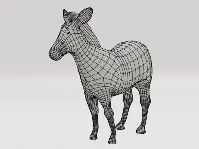 Low-Poly Zebra Low-poly 3D model
