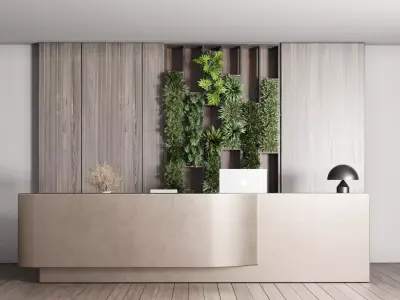 Reception desk - office furniture 04 Low-poly 3D model