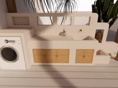 Bathroom Cabinet With Sink -B4 3D model