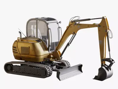 Realistic Compact Track Excavator byTerlan125 High Quality 3D model