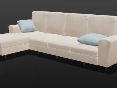 Sofa Set 3D Model  Low-poly 3D model