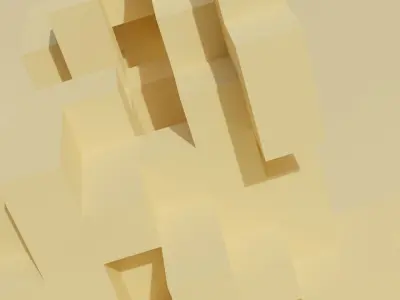 Geometric blocks V4 Low-poly 3D model