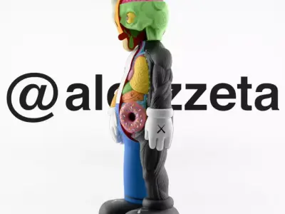Kaws Homer Simpson and Homer Simpson Flayed Open Textured 3D model