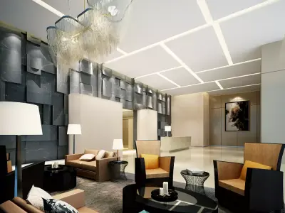 LUXURY HOSPITALITY LOBBY INTERIOR  3D model