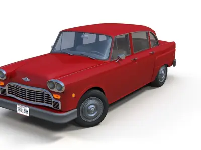 Classic american sedan Low-poly 3D model