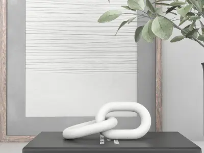 decorative set with eucalyptus  bouquet  3D model