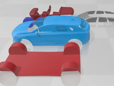 Cadillac Optiq - Separate Parts STL Model 3D print model
