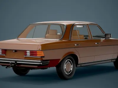 Old Classic car Sedan Set  with interior in 9 color variants az9 Low-poly 3D model