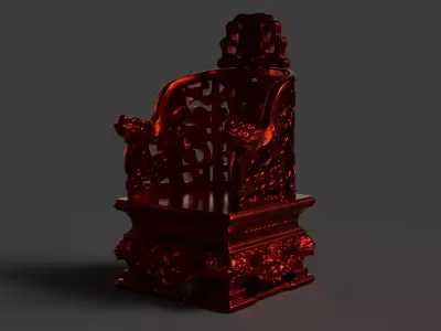 Chinese ancient chair Low-poly 3D model