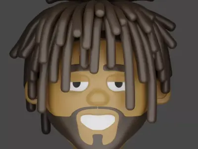 Man with dreadlocks High-poly 3D model