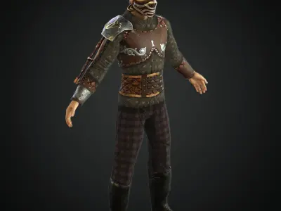  Steampunk rigged character Low-poly 3D model