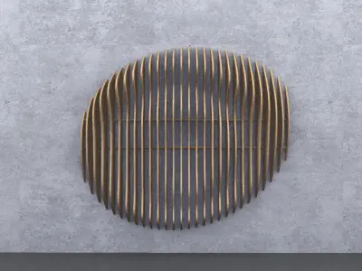 Parametric Circular Wavy Wooden Panels  3D model