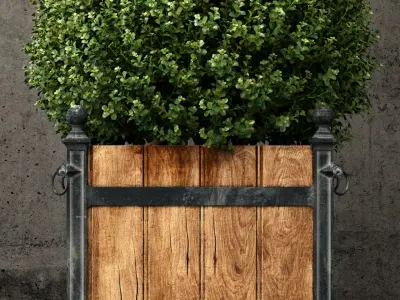 Restoration Hardware versailles wood panel planters 3D model
