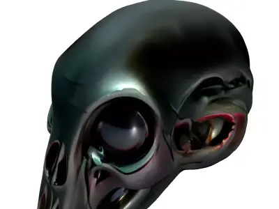 Stylized Alien Skull Model Low-poly 3D model