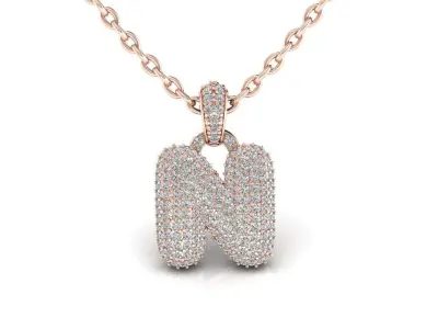  Alphabet Bubble N 3D print model