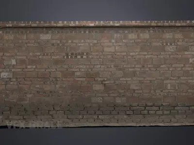 Red Brick Wall 006 3D model