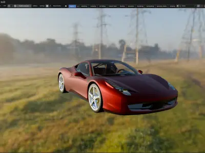 Car Ferrari 458 Italia Low-poly 3D model