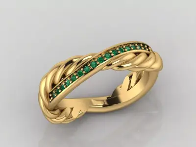 STL 3DM Print Ready Women Diamond Ring Lightweight Printable  3D print model 108