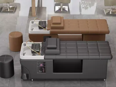 Hair salon and beauty salon furniture set  Low-poly 3D model