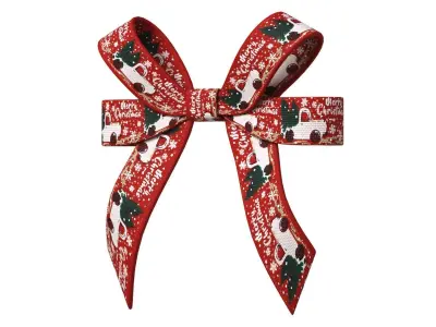 Christmas Bow Ribbon 52 Low-poly 3D model