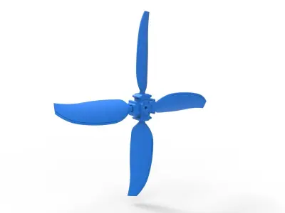 4 Blade Propeller of Drag racing Airboat Scale 1 to 25 3D print model
