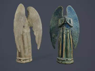 Dead Angel statue PBR Low-poly 3D model