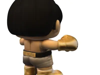 Golden Boxer Champion Low-poly 3D model