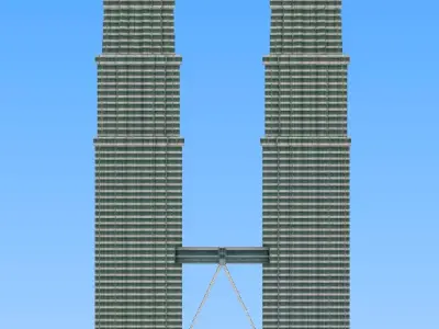 Petronas twin tower Malaysia lowpoly 3d model Low-poly 3D model