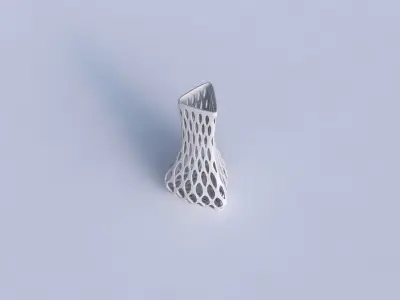 Vase puffy triangle with bubble grid lattice 3D print model