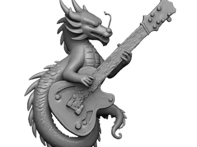 guitar dragon pendant 3D print model