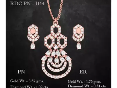 Pendant Earrings combo - 1144 3D print model