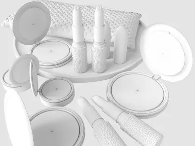 Luxury cosmetics set 3D model