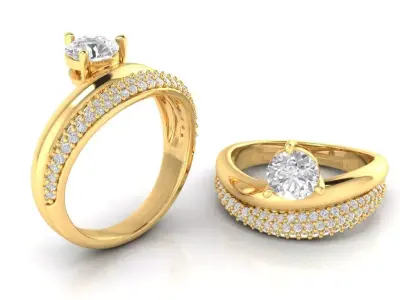 LUXURY WEDDING RINGS 3D print model