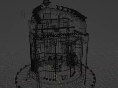 Futuristic building concept 3D model purchase
