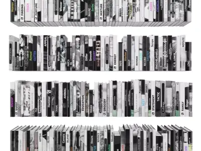Books 150 pieces 2-7-2 Low-poly 3D model