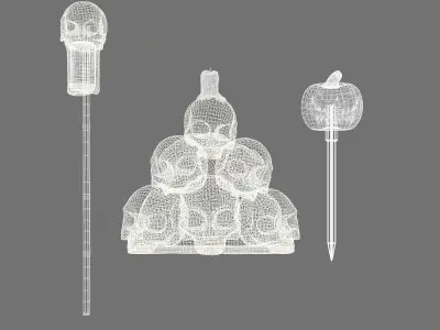 Halloween Pumpkin Skull Pile Pack Low-poly 3D model