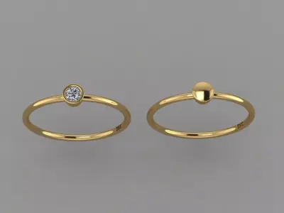 Thin Solitaire Ring Gold ring slt 3d 3D print model