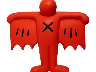 Keith Haring Flying Devil Red toy 3D print model