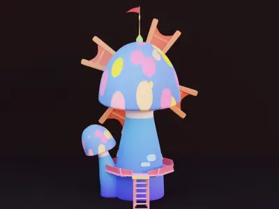 Cartoon Windmill 3D model purchase