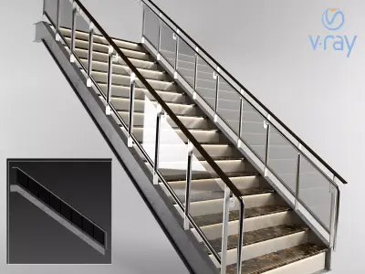 Modern stair 3D model