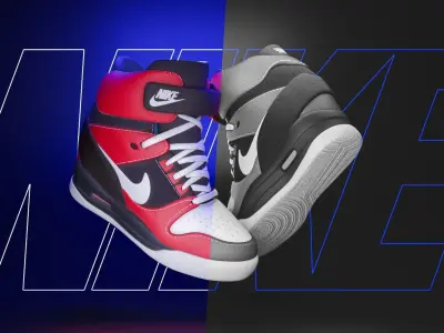 Nike Air Revolution Sky High Low-poly 3D model