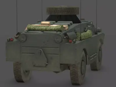 BRDM 2 Scout Vehicle Low-poly 3D model