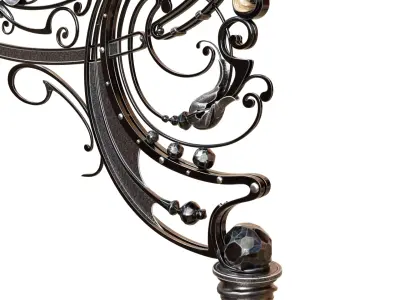 stair railing forging floral stylization 3D model