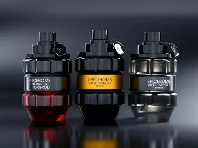 Spicebomb Perfume Bottle for men Low-poly 3D model