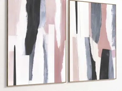 Plaster Two Photo Frame 250 Low-poly 3D model